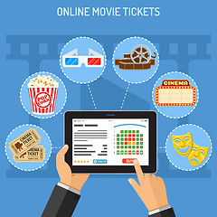 Image showing online cinema ticket order concept