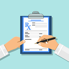 Image showing Medical concept with prescription on rx form