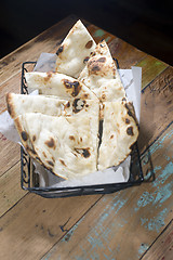 Image showing naan bread basket fresh baked