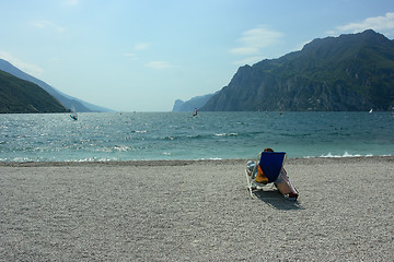 Image showing Observing surfers