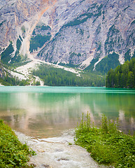 Image showing Braies Lake in Dolomiti region, Italy