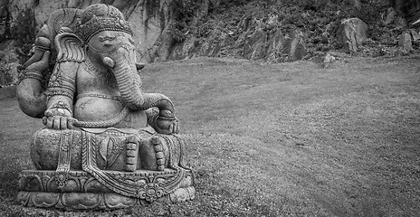 Image showing Ganesha statue in a beautiful mountain garden