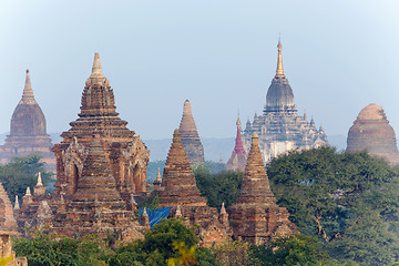 Image showing Bagan temple during golden hour 