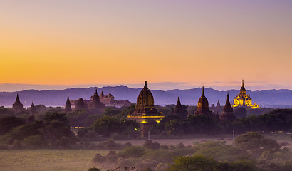 Image showing Bagan temple during golden hour 