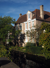 Image showing   Bruges Belgium historic houses on canal Europe 