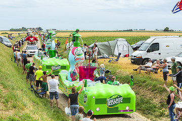 Image showing Teisseire Caravan on a Cobblestone Road- Tour de France 2015