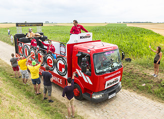 Image showing Kleber Vehicle on a Cobblestone Road- Tour de France 2015