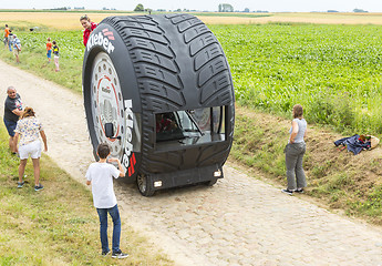 Image showing Kleber Vehicle on a Cobblestone Road- Tour de France 2015