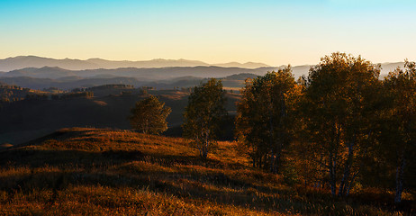 Image showing Beauty sunset in the mountains