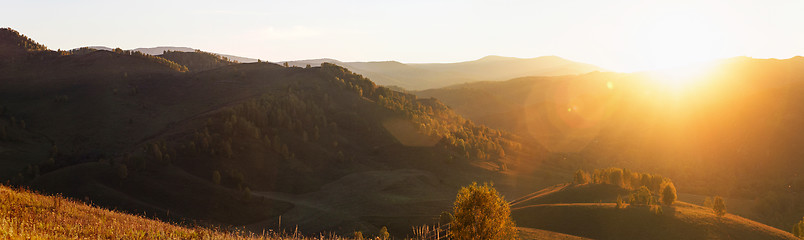 Image showing Beauty sunset in the mountains