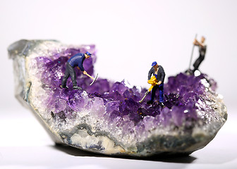 Image showing Miniature Workers in the Mining of Minerals Field