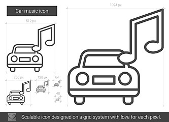 Image showing Car music line icon.