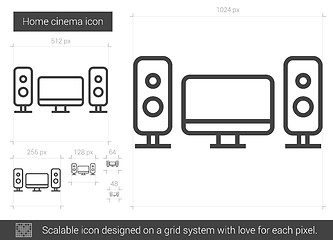 Image showing Home cinema line icon.