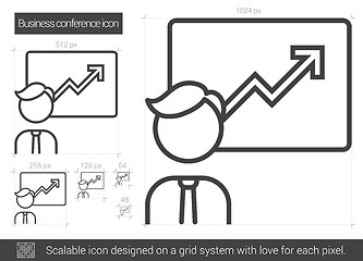 Image showing Business conference line icon.