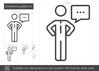 Image showing Conference speaker line icon.