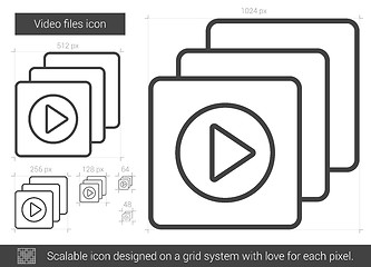 Image showing Video files line icon.