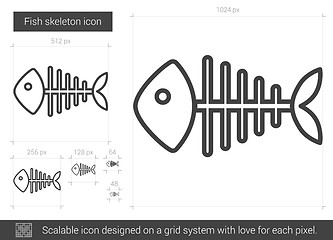 Image showing Fish skeleton line icon.