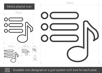 Image showing Media playlist line icon.