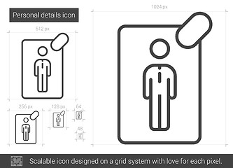 Image showing Personal details line icon.