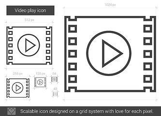 Image showing Video play line icon.