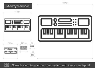 Image showing Midi keyboard line icon.