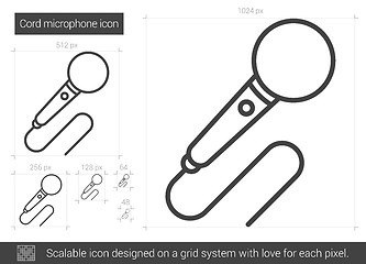 Image showing Cord microphone line icon.