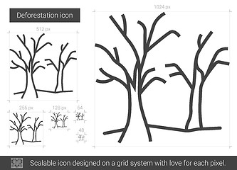 Image showing Deforestation line icon.