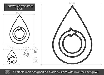 Image showing Renewable resources line icon.