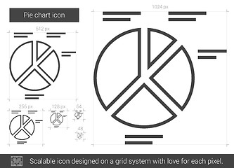 Image showing Pie chart line icon.