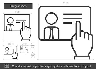 Image showing Badge id line icon.