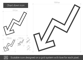 Image showing Chart down line icon.