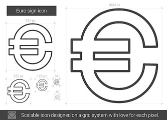 Image showing Euro sign line icon.