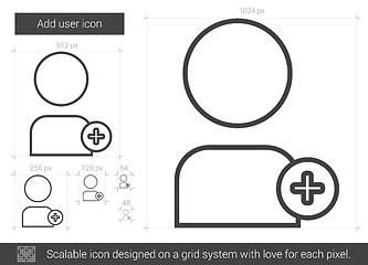 Image showing Add user line icon.