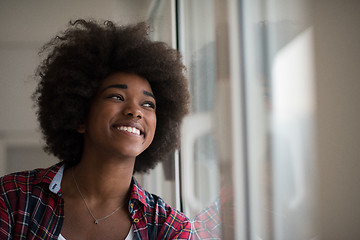 Image showing portrait of a young beautiful black woman