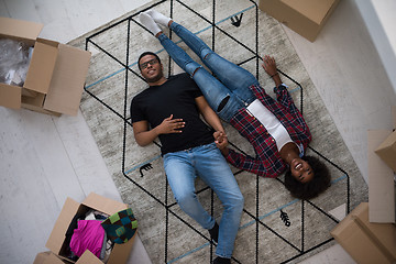 Image showing Top view of attractive young African American couple