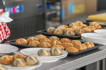 Image showing Freshly baked buns in the kitchen
