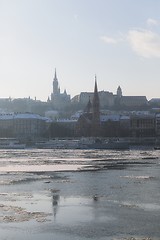 Image showing Frozen Danube river in Hungary