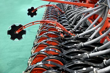 Image showing Closeup photo of an agricultural watering equipment