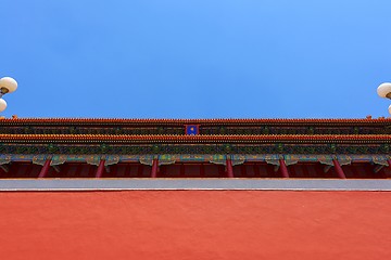 Image showing Traditional Chinese building under blue sky