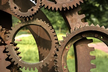 Image showing Old gears and cogs