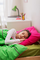 Image showing girl sleeping in her bed at home