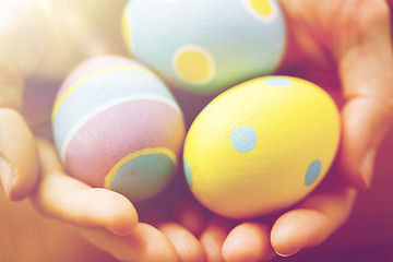 Image showing close up of colored easter eggs