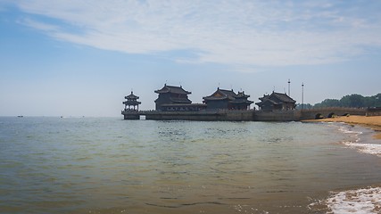 Image showing Traditional Chinese building under blue sky