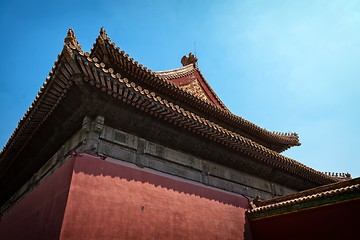 Image showing Traditional Chinese building under blue sky