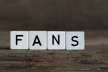 Image showing Fans, written in cubes    