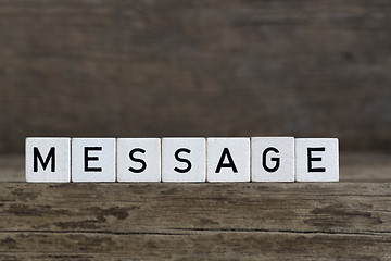 Image showing Message, written in cubes    