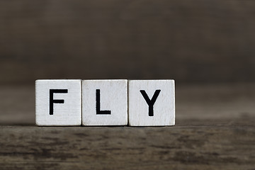 Image showing Fly, written in cubes    