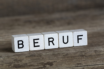 Image showing German word profession, written in cubes