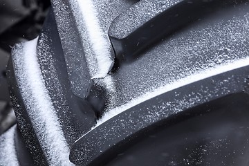 Image showing New car tyre closeup photo