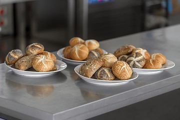 Image showing Freshly baked buns in the kitchen